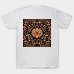 GOLDEN BROWN Leather-bound BOOK KALEIDOSCOPE DESIGN and PATTERN T-Shirt